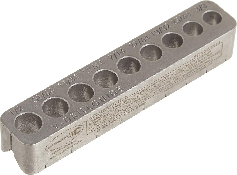 V-Drill Guide, Standard Sizes 3/8" to 1/2"
