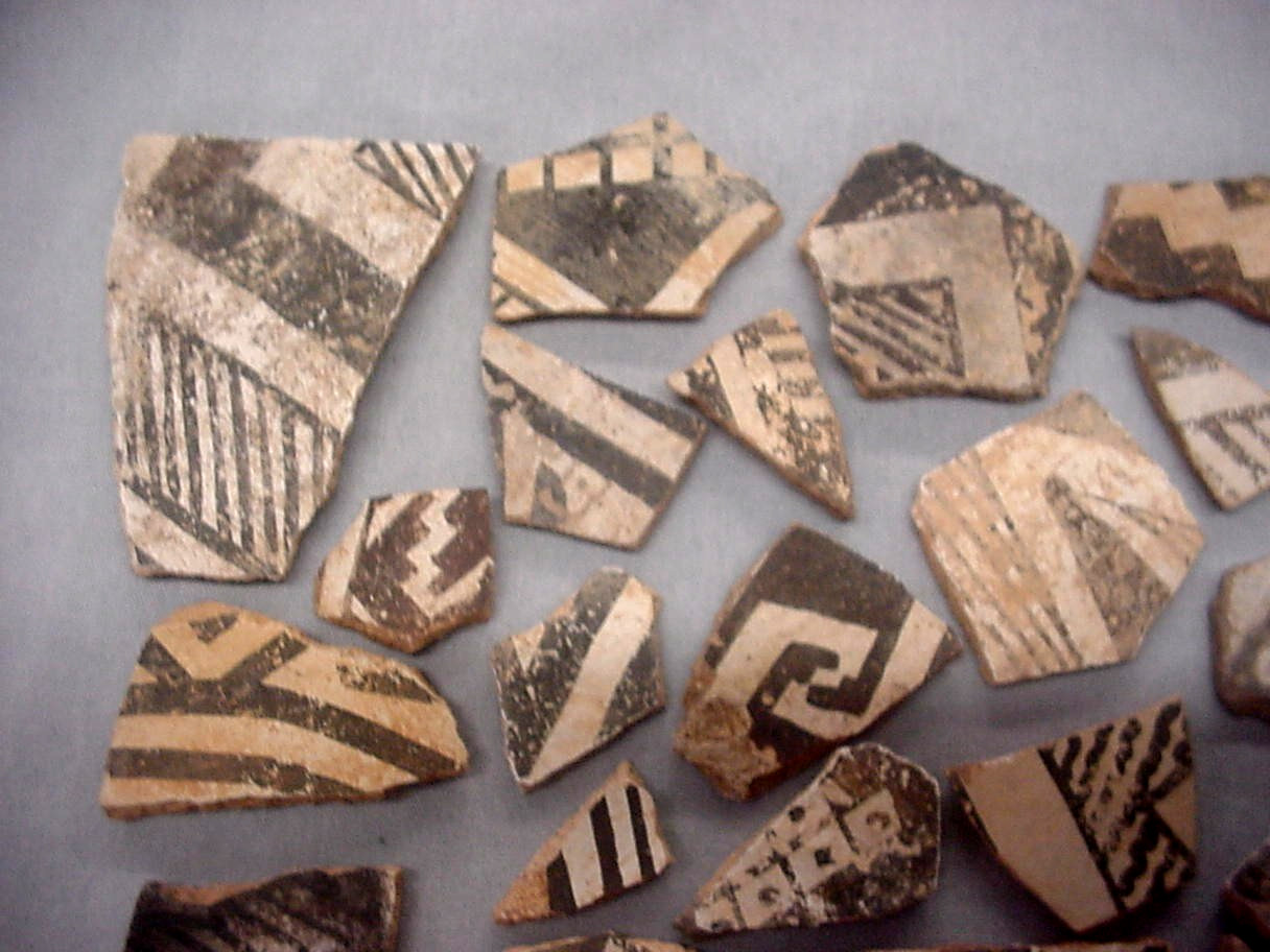 35 Black On White Anasazi Native American Pottery Shards