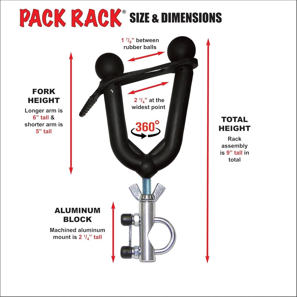 Pack Rack - Gun & Bow for ATVs and Bikes - Model PR1 Single