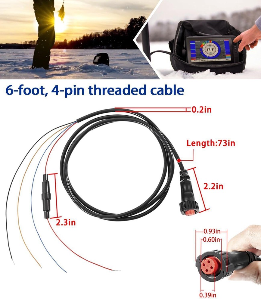 Power Data Cable 010-12445-00 for Garmin echoMAP Chirp/Plus/UHD GPSMAP Panoptix