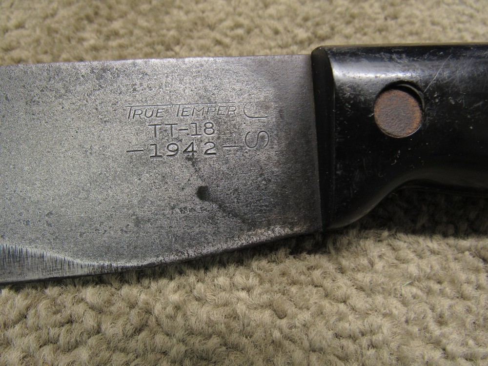 US WW2 True Temper Machete TT-18 1942 Dated 18" Early War Handle Variation