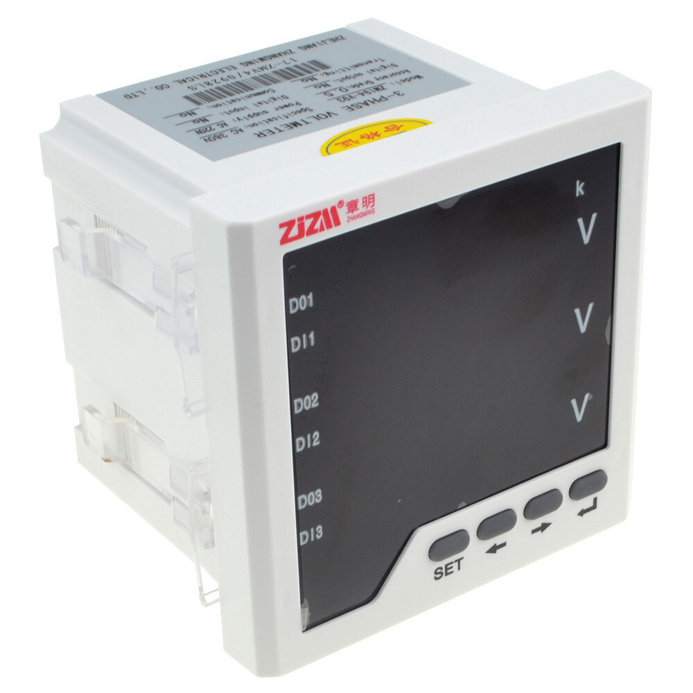 Intelligent Digital Display Voltmeter Three-phase AC Voltage Meter 96x 96mm