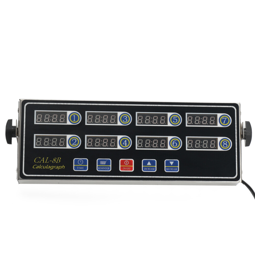 Commercial 8 Channels Digital Kitchen Timer, Stainless Steel Calculagraph Timer