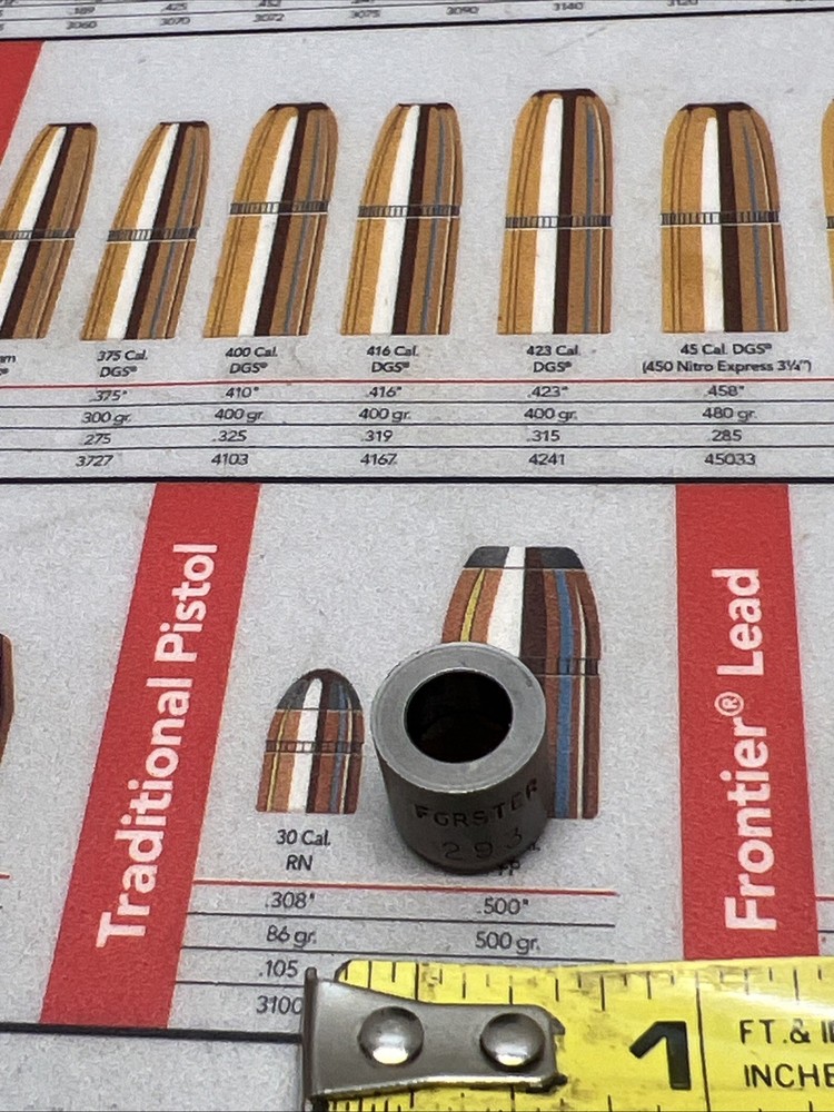 FORSTER NECK BUSHING .293 COMPETITION DIE PART RELOADING