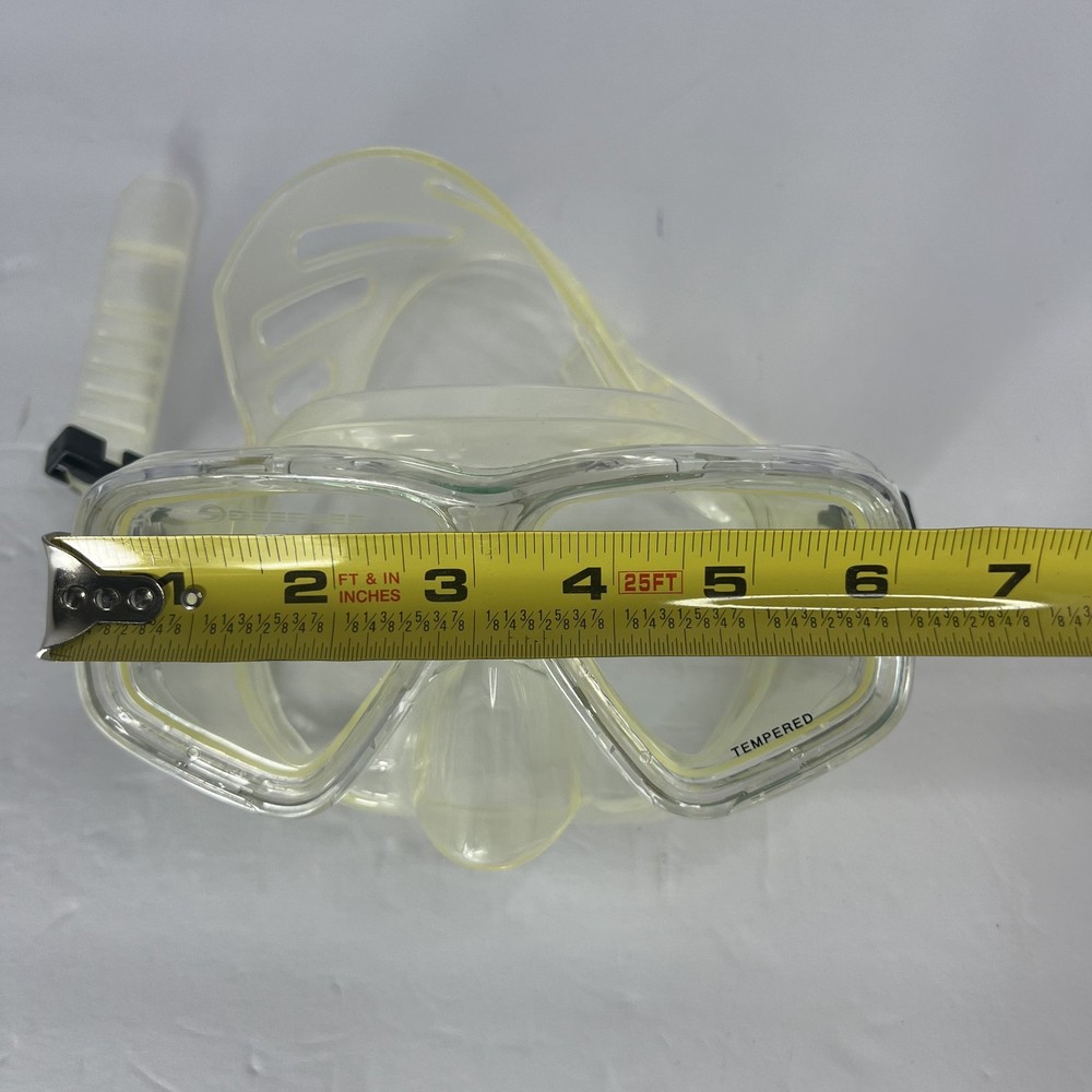 Deep See Tempered Glass Wrap Around Scuba Diving Mask Clear EUC