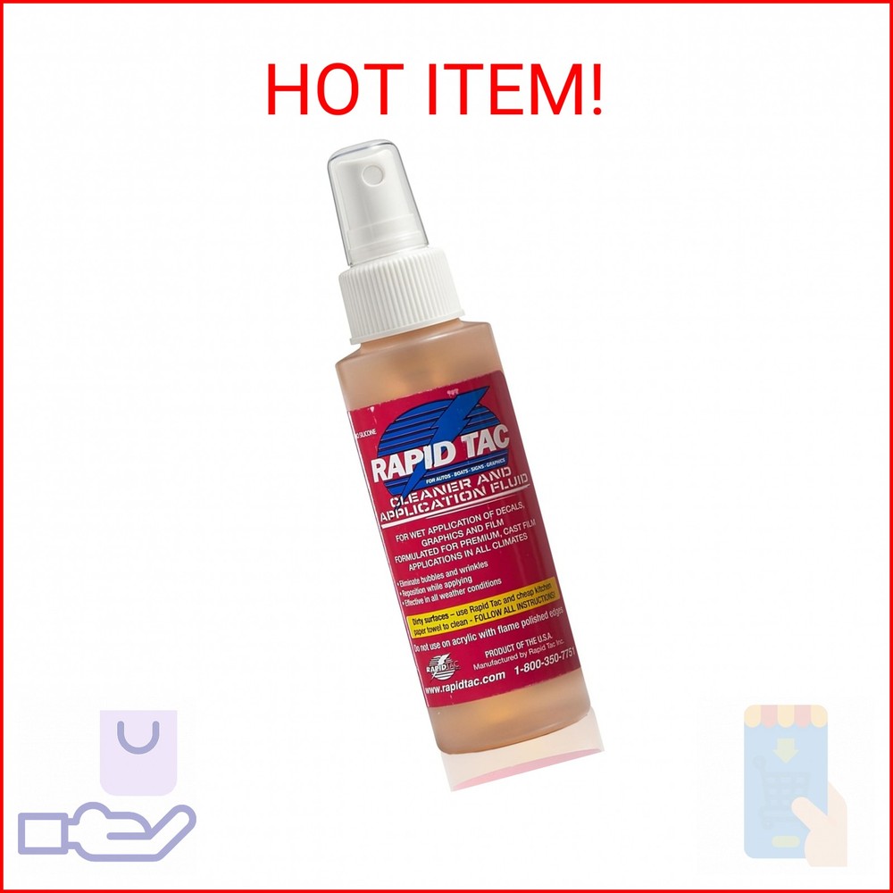 Rapid Tac Application Fluid 4oz Spray Bottle | Bubble-Free Application | Allows