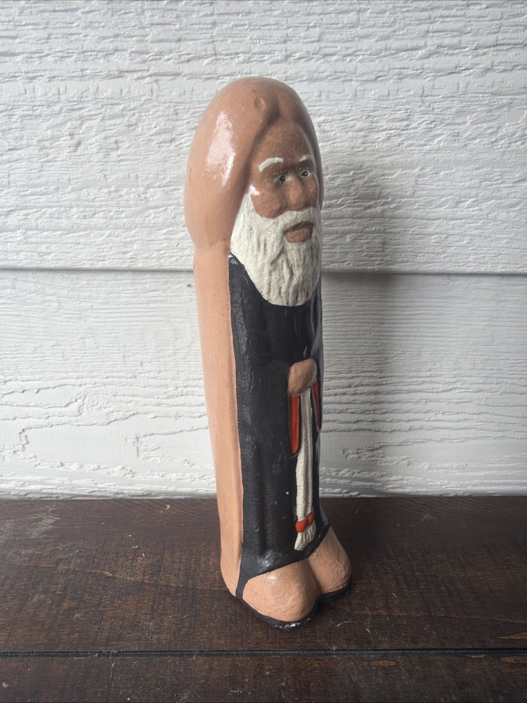 Vintage Risque Novelty Ceramic Monk Phallic Statue Figurine 9"