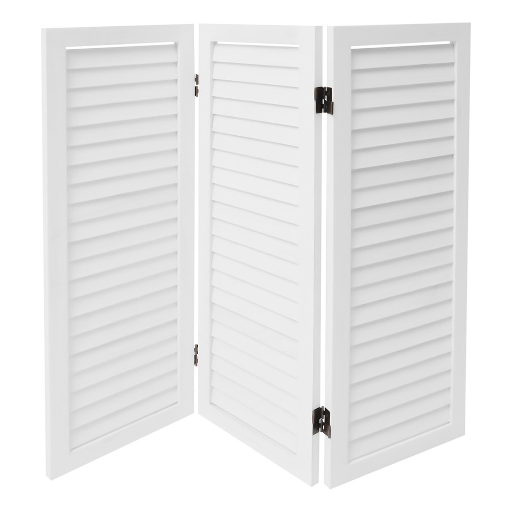 Modern 3 Panel Room Divider Screen, Freestanding Folding Room Divider, White