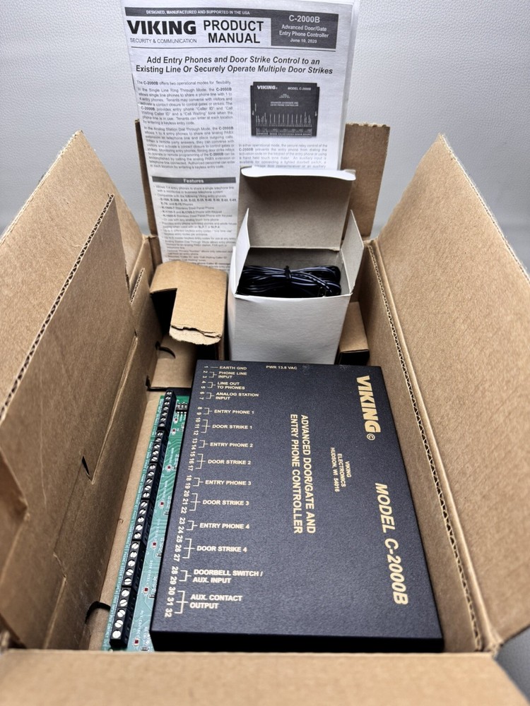 VIKING C-2000B ADVANCED 4-door ENTRY PHONE CONTROLLER + POWER SUPPLY