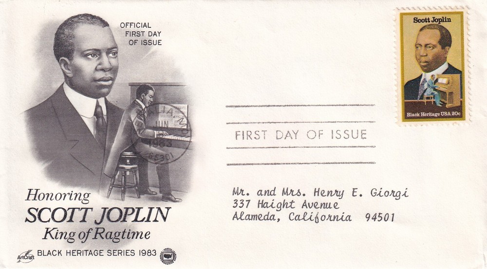 STAMP US SCOTT 2044 "Scott Joplin" 20 CENT 1983 FDC - A
