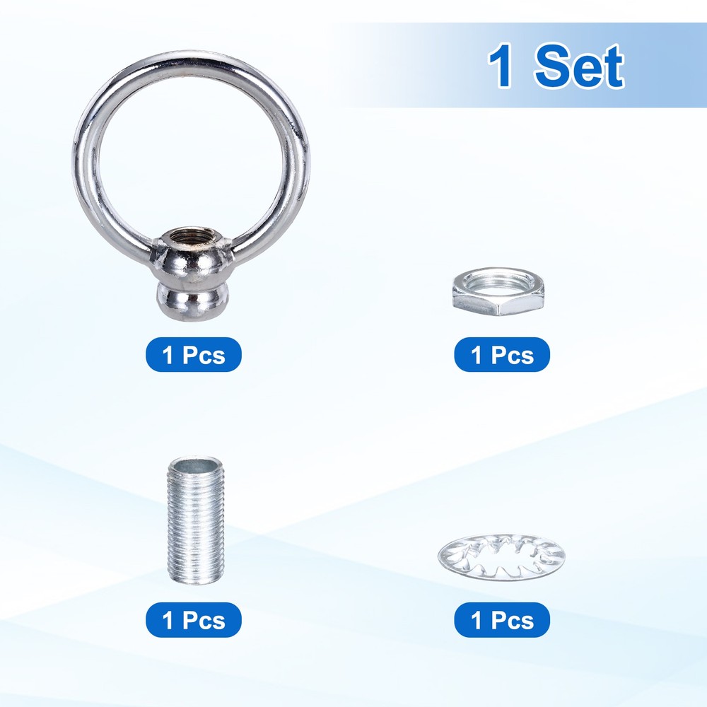 8kg M10 2x2.3" Thread Lifting Eye Nut Holder Hook Ring Silver