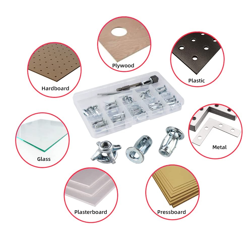 1/4 Jack Nut with Installation Tool Threaded Insert Nuts Nutserts black