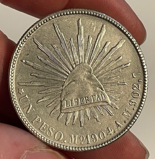 Mexico - 1904 MoAM Large Silver Peso - Nice