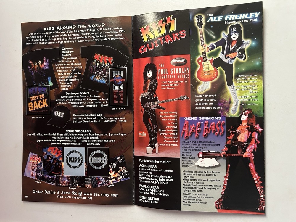KISS Psycho Circus 1998 Tour Official Merchandise Catalog! Free Shipping!