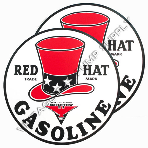 Pair of Red Hat 12" Vinyl Decals (DC168)