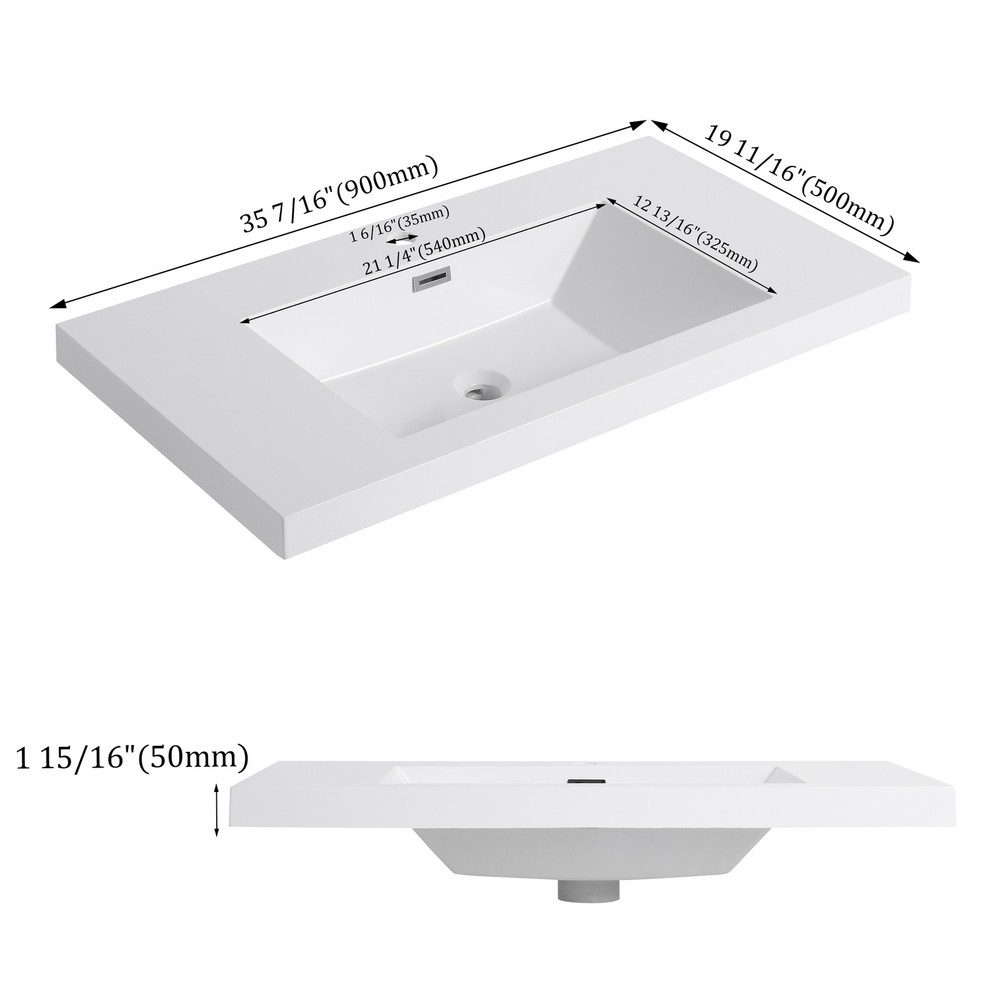 36" Bathroom Resin Sink