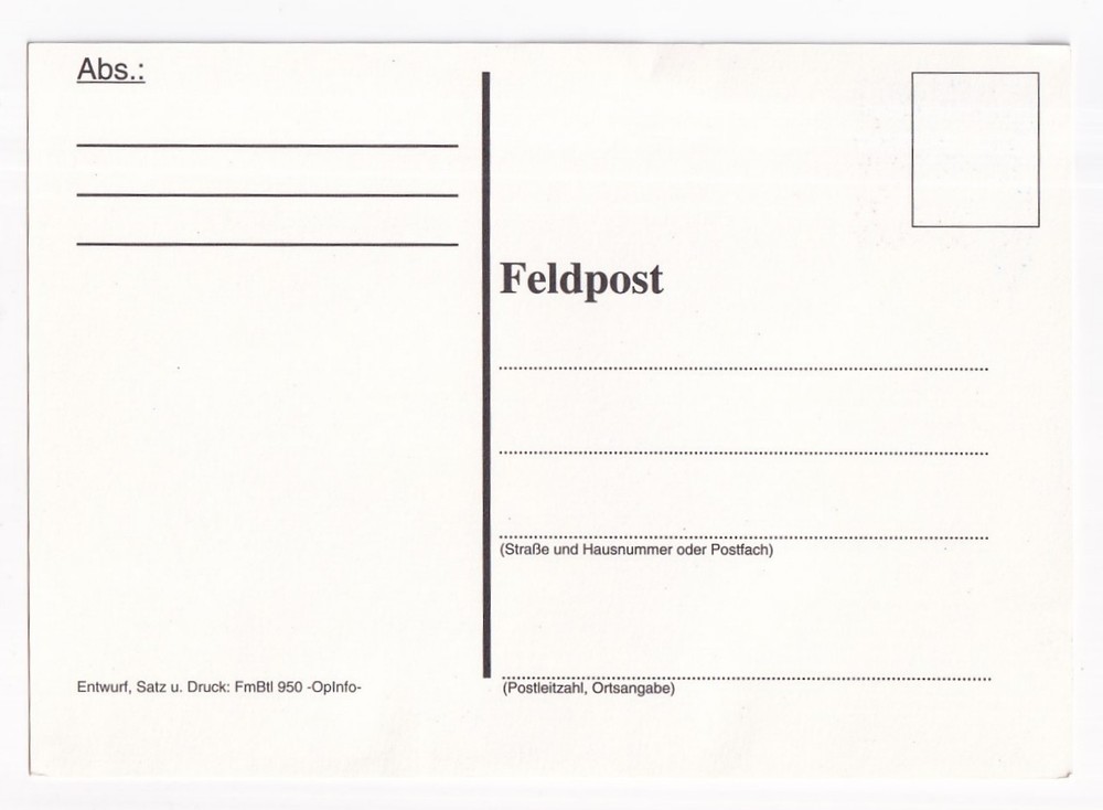 STAMP GERMANY "DEUTSCHE" "UNISOM 2" FELDPOST POSTAL CARD