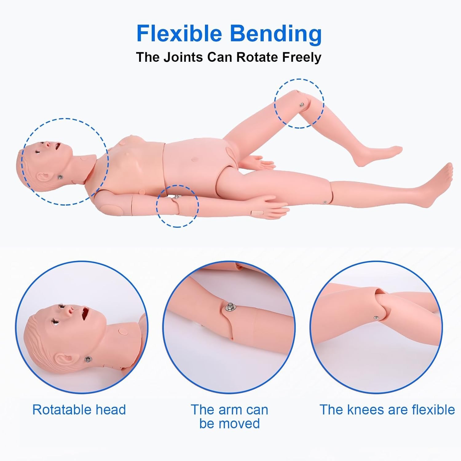 5.24ft Nursing Training Mannequin Patient Care Medical Manikin 24 Skills Female