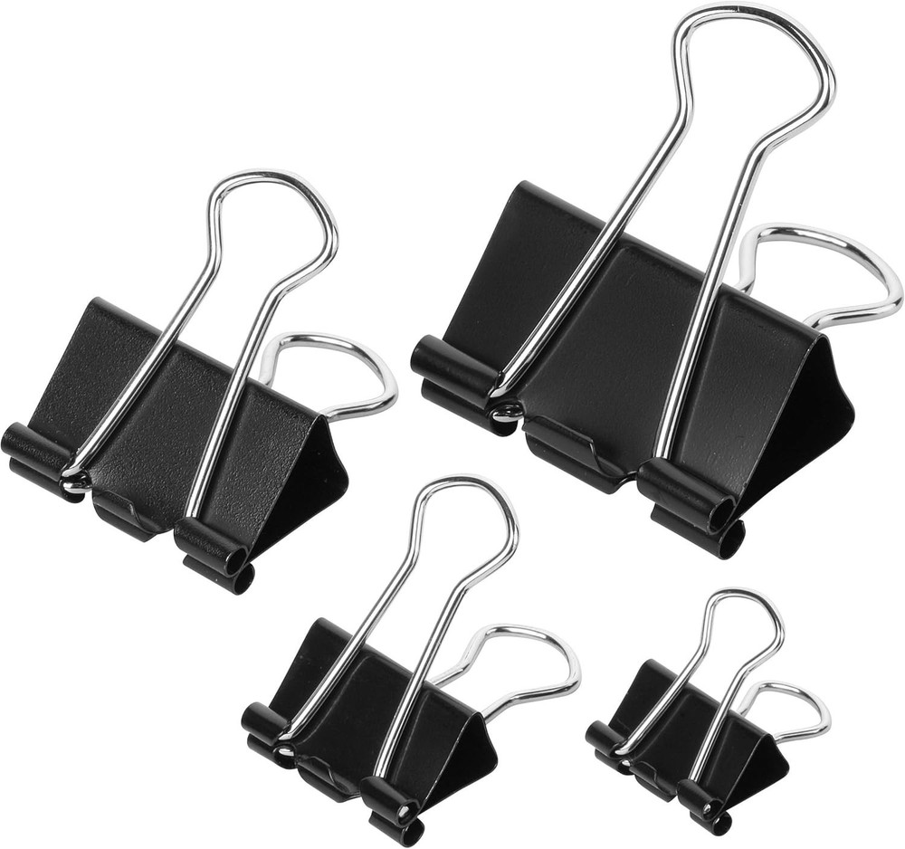 Assorted Sizes Binder Clips - 100 Pieces