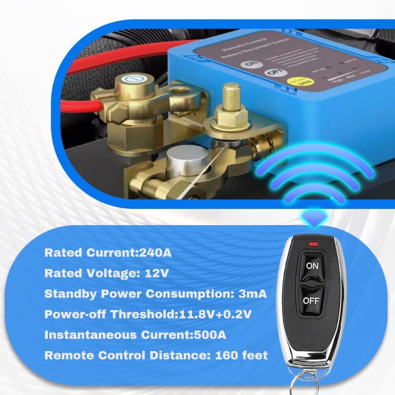 Remote Control Car Battery Switch Disconnect Power Kill Master Isolator Cut Off