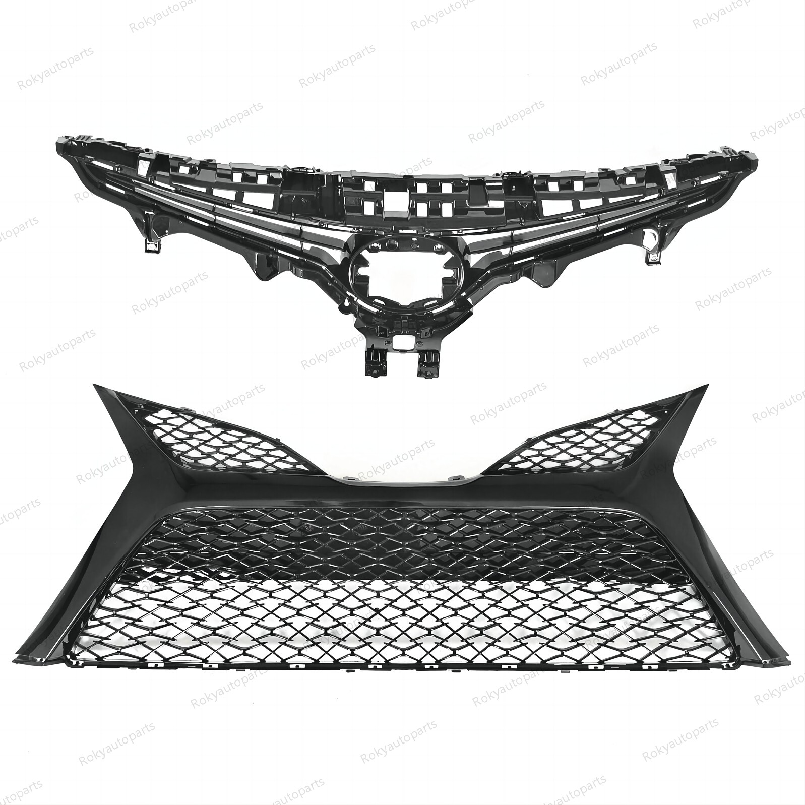 For Camry SE 2018-2020 Front Bumper Upper Lower Grille Mesh Molding Trim + Cover