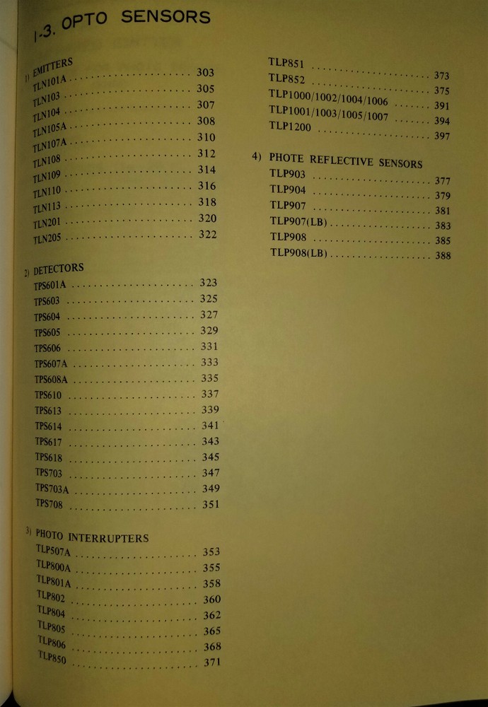 USED 1985 Toshiba Optoectronic Semiconductor Databook