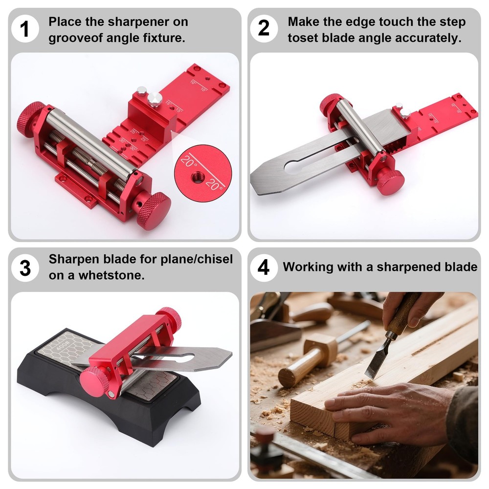 Chisel Sharpening Jig, Honing Guide for Woodworking Chisels and Planes Width ...