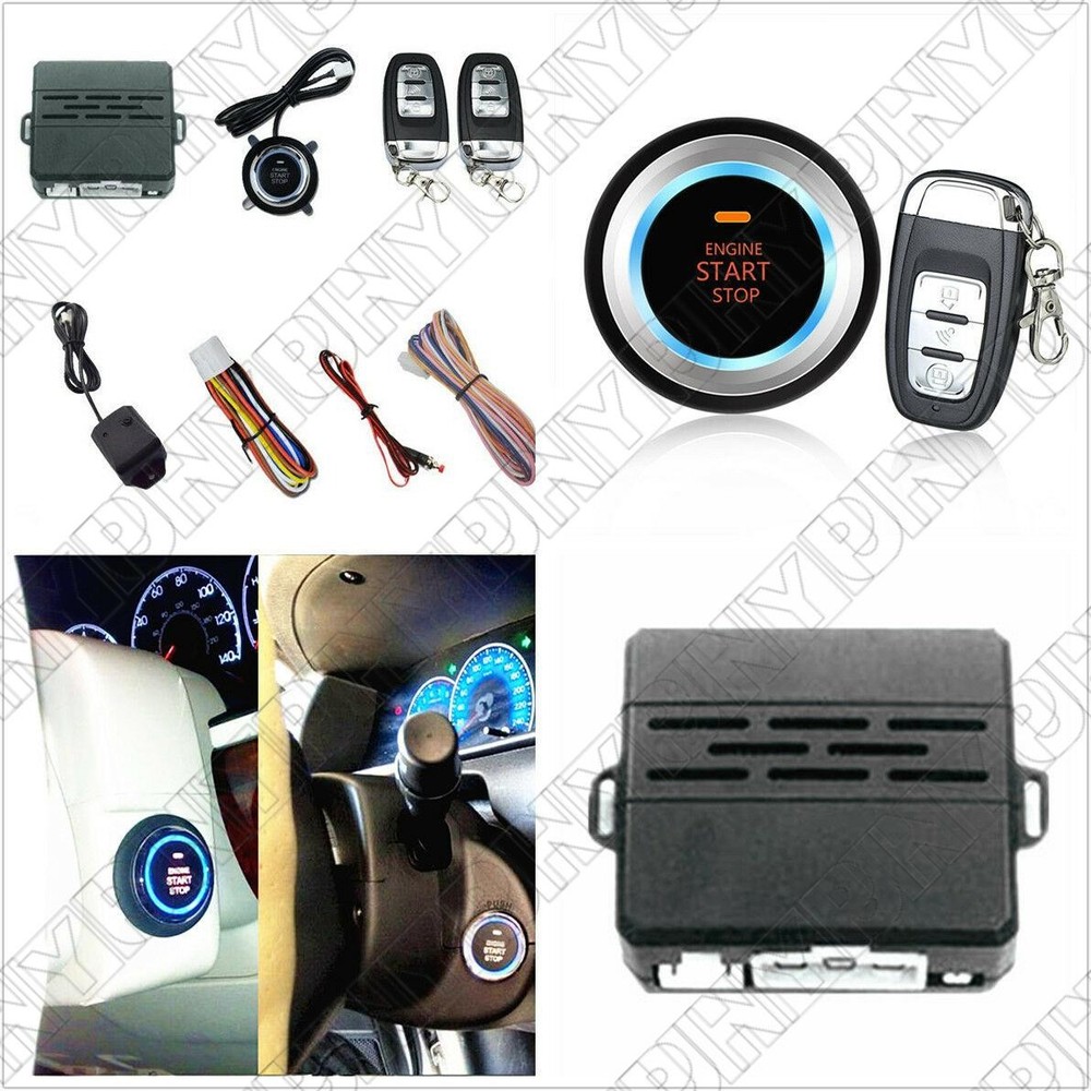 8x Car SUV Vibration Alarm System Ignition Engine Start Push Button Remote Kit