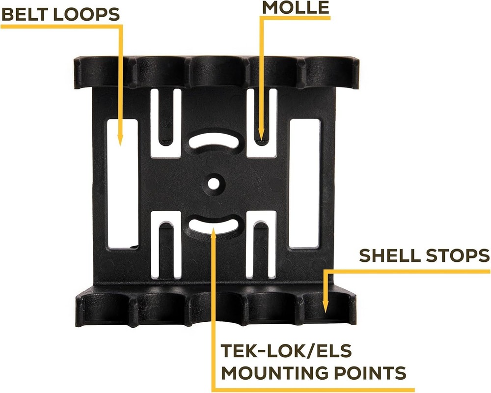 Lightweight Shotgun Shell Caddy with Integrated Shell Stops for Secure Storage
