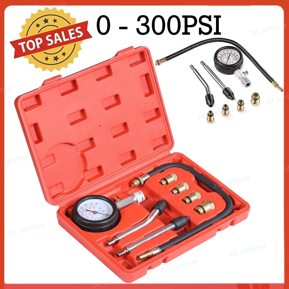 Engine Cylinder Compression Gauge Tester Kit Gas Engine Diagnostic Testing Tool