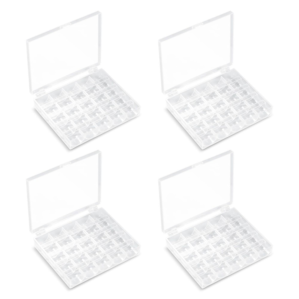 25 Slots Bobbin Organizer Transparent Plastic Bobbin Case Empty Spools Box Fo...