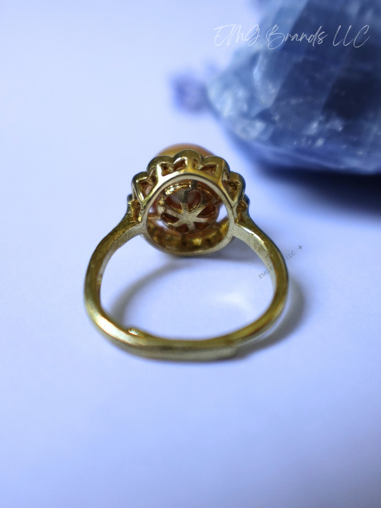 Deep Golden Edison Pearl Ring