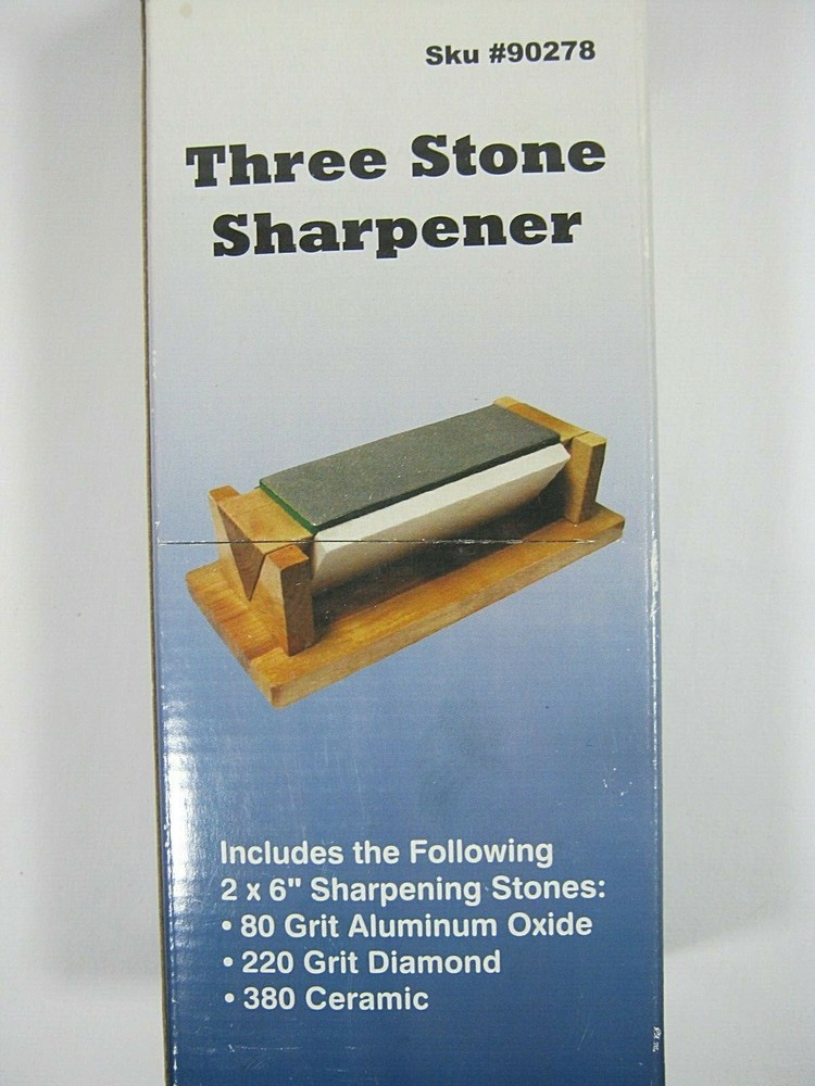 Three Stone Sharpener Sku #90278 Opened Box Knife Sword Sharpen