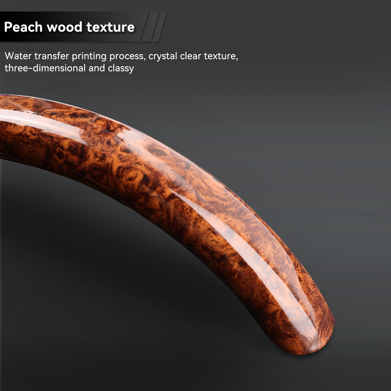 Car Steering Wheel Cover Mahogany Wood Grain Interior Accessories Universal Wrap