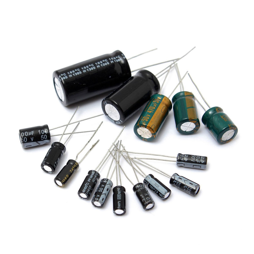 120Pcs 15 value 50V 1uF-2200uF Electrolytic Capacitor Assortment Kit Set