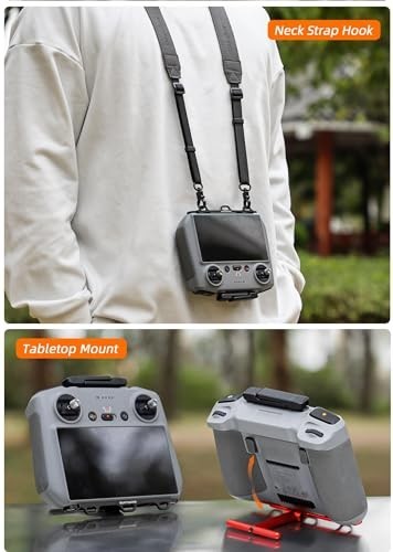 Remote Controller Handle Mount & Lanyard Neck Strap for DJI Mini 4 Pro, Air 3, M