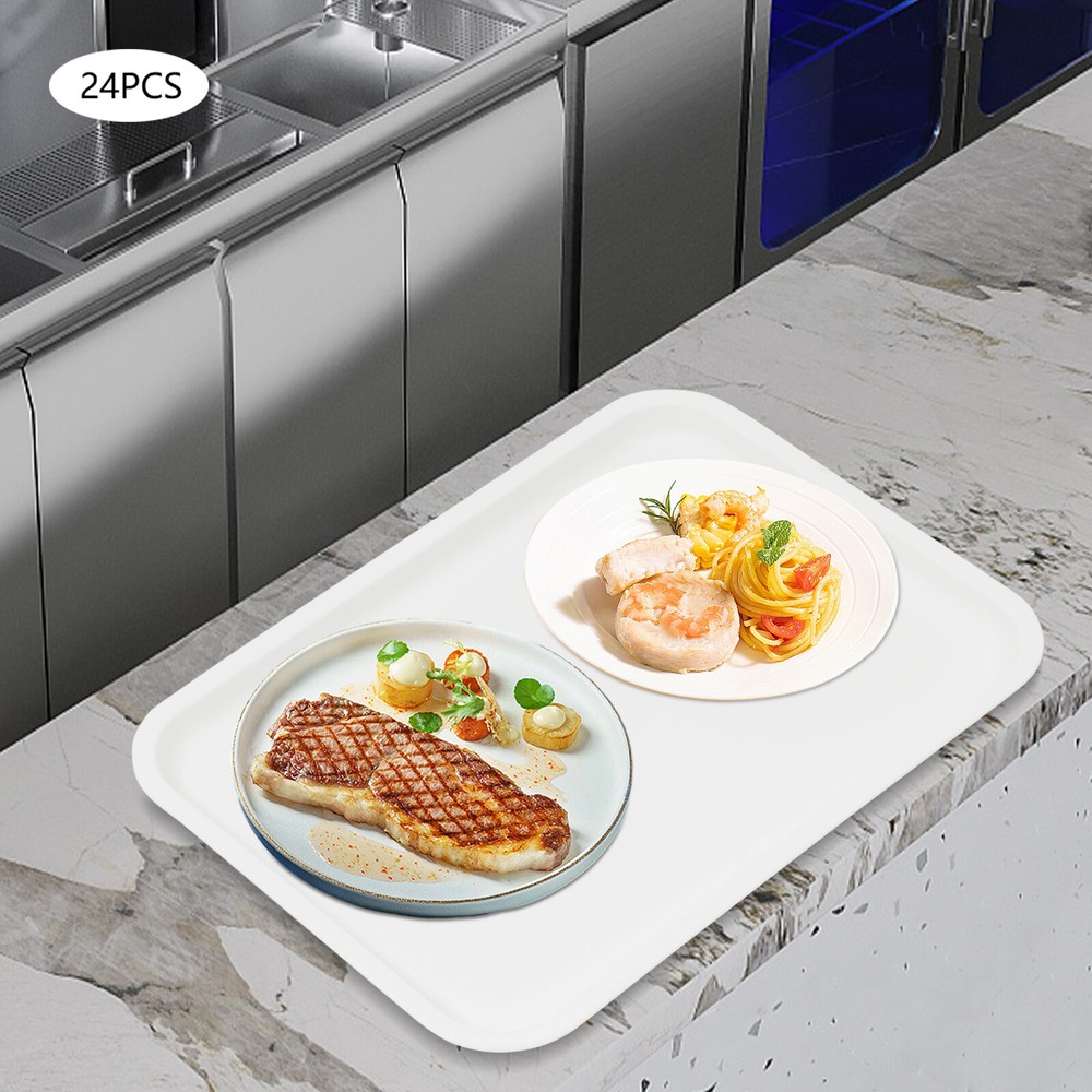 13.39*9.45 in Fast Food Tray, Reusable Multi-Purpose Serving Tray White