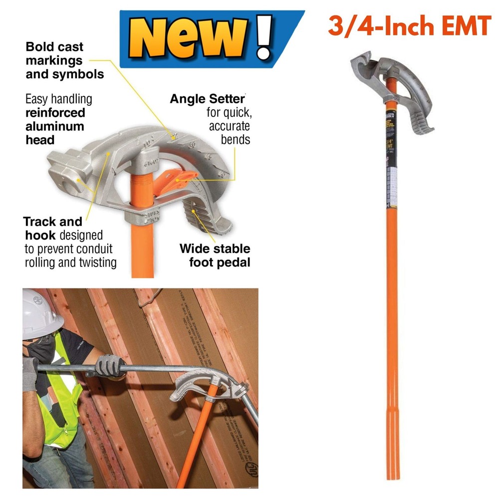 3/4" EMT Conduit Pipe Bender Variable Angles for Electric Plumbing Building Work