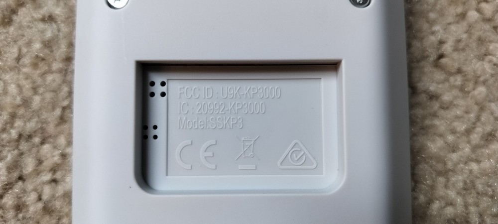 SimpliSafe Home Security System Replacement Keypad Remote White #SSKP3