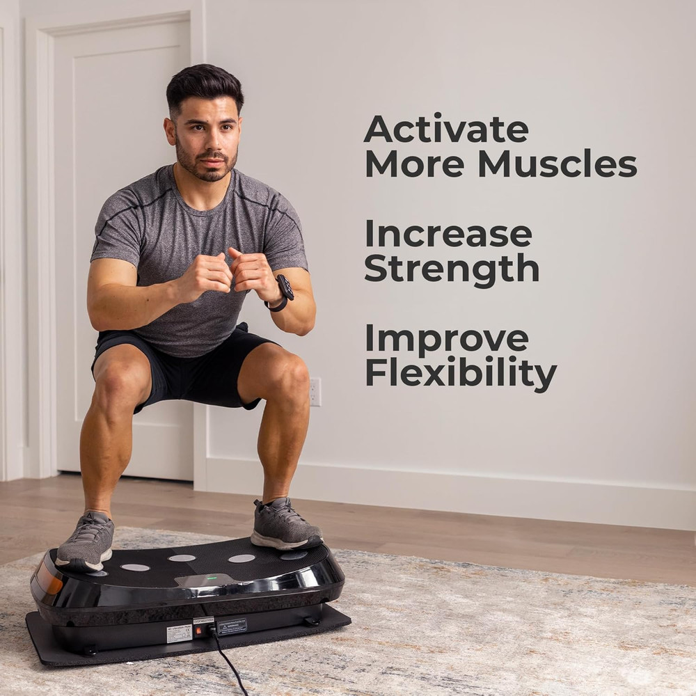 Rumblex 4D Vibration Plate Exercise Machine - Triple Motor Oscillation, Linear,