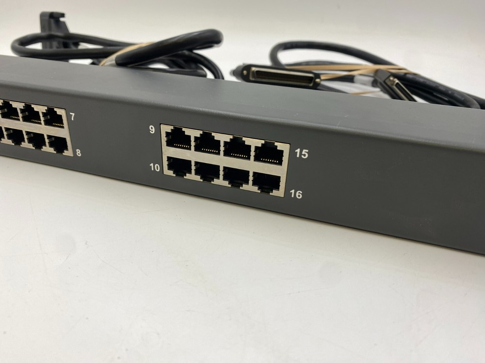 Custom Cable HDPP16 High Density Patch Panel 16 RJ-45 Ports NOS Black