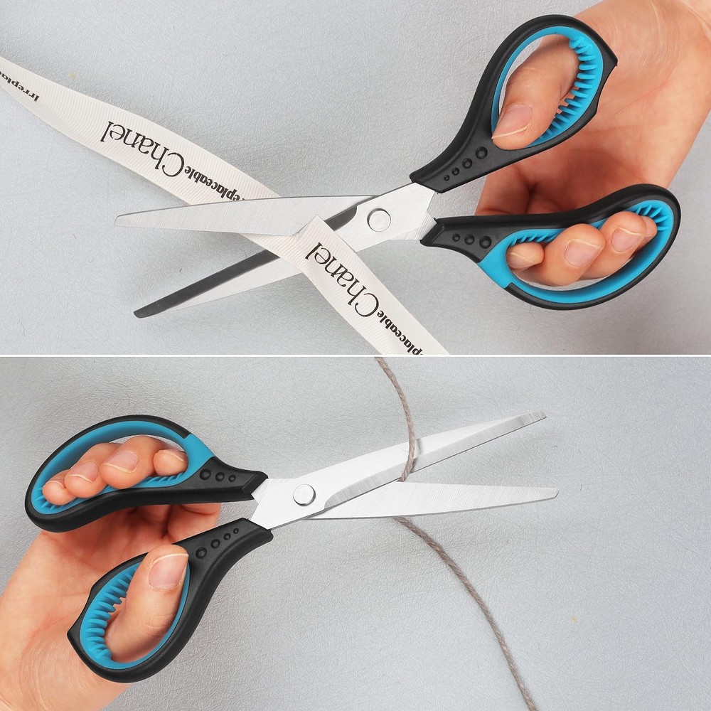 3 PCS 8 Inch Office Scissors Sharp Durable Multi Purpose Comfort Grip Craft