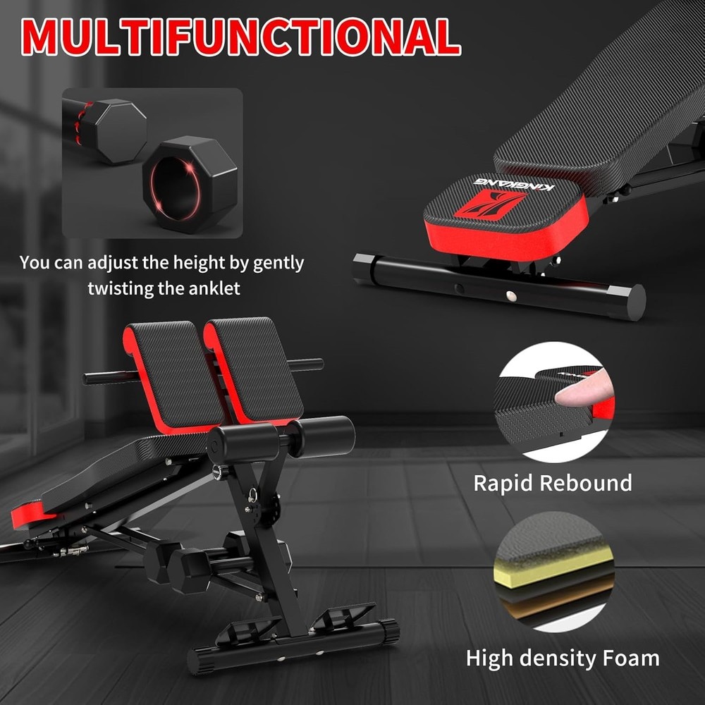 Multi-Functional Adjustable Gym Padded Weight Bench w/ 500LB Capacity