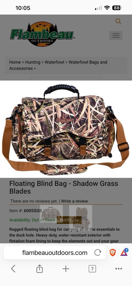 Flambeau Floating Blind Bag Shadow Grass Blades