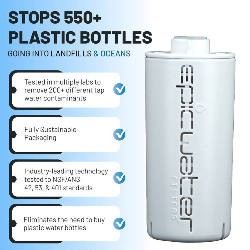 Everywhere Bottle Filter Complete Filter | 1-Pack | 75 Gallon Total Life | 3-...