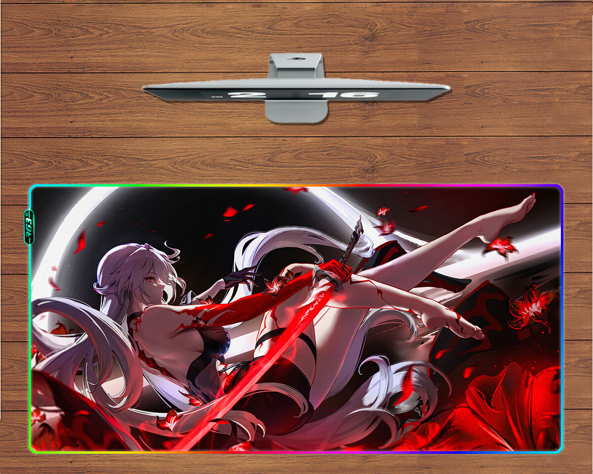 Anime RGB LED Large Mouse Pad Honkai Star Rail Acheron Gaming Mat Mousepad Gift