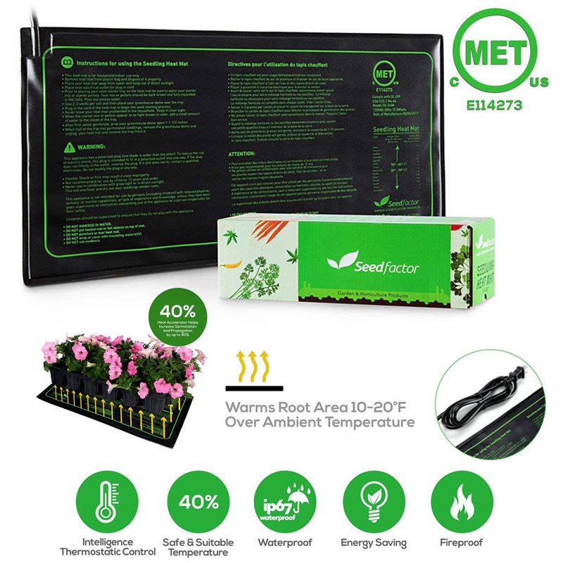 Seedfactor Waterproof Seedling Heat Mat Seed Starter Pad Germination Propagation