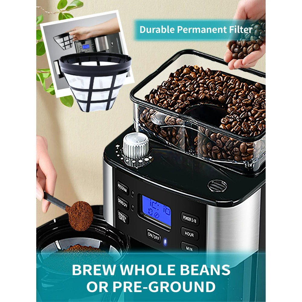 Gevi GECMA025AK-U 10-Cup Programmable Grind and Brew Coffee Maker