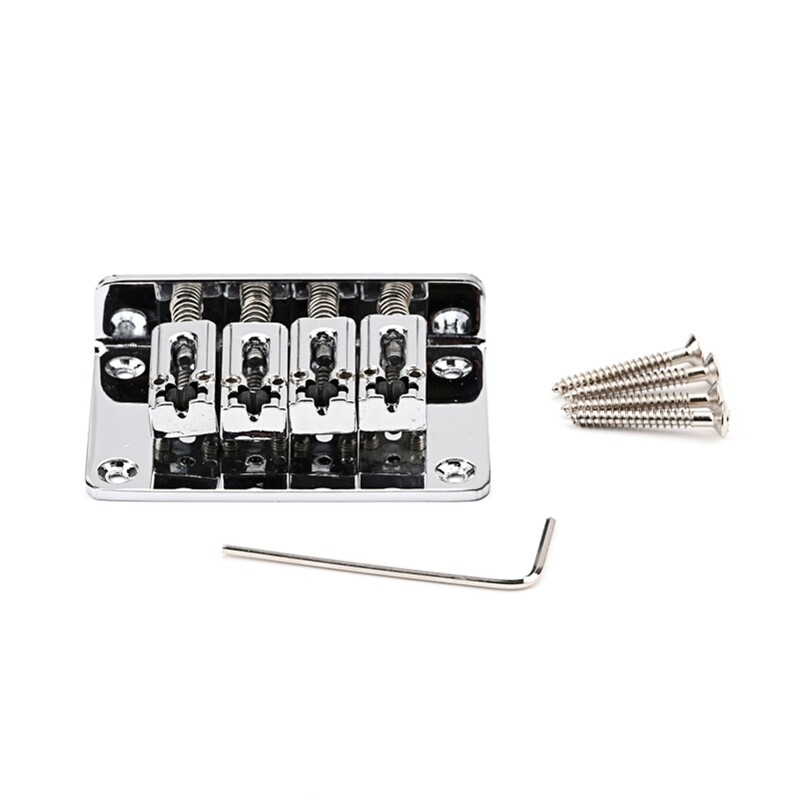 Electric Guitar Bridge 4 String Fixed Hardtail Guitar Bridge Replacement Parts