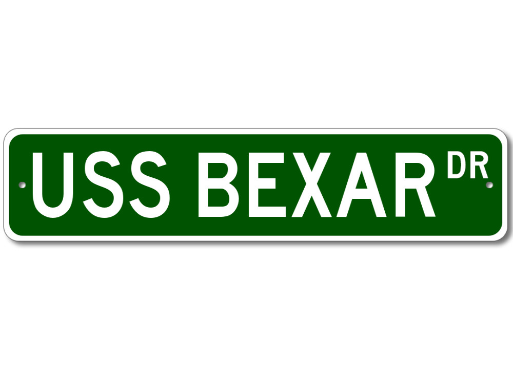 USS BEXAR LPA 237 Ship Navy Sailor Metal Street Sign - Aluminum